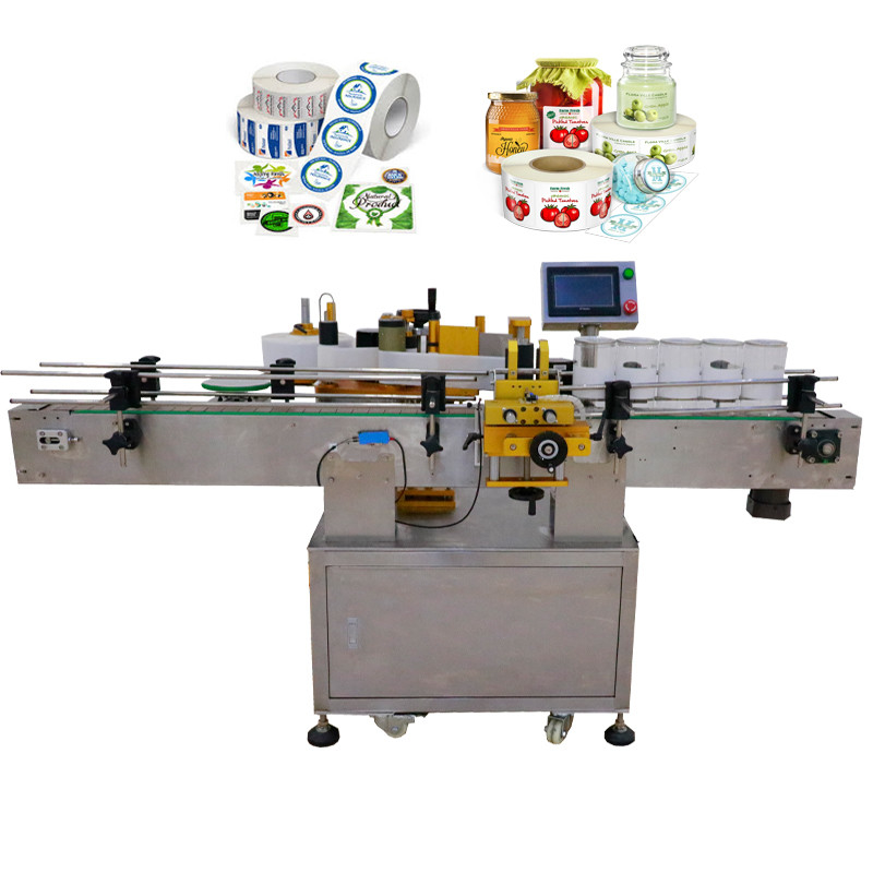 SUS304 Fully Automatic Tabletop Round Bottle Container  Labeler With  Touch Screen